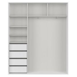 Black Red White Flex Wardrobe, 180x45x218cm, White (F57-SZAFA_ZESTAW_2-BI/BI) | Wardrobes | prof.lv Viss Online