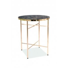 Signal Ibiza Glass Coffee Table, 42x42x51cm, Black, Gold (IBIZACMAZL) | Coffee tables | prof.lv Viss Online