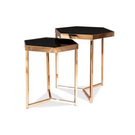 Столик для кофейного столика Signal Milos из стекла, 42x36x50 см, черный (MILOCCZSZ) | Стеклянные столы | prof.lv Viss Online