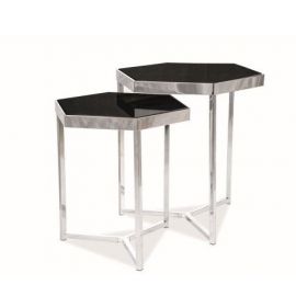 Coffee Table MILOS Set 42x42x50cm / 36x36x44cm | Glass tables | prof.lv Viss Online