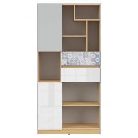 Black Red White Shelf NANDU 79.5x39xH164cm | Shelves | prof.lv Viss Online