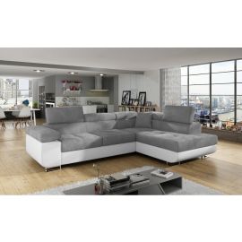 Stūra Dīvāns Izvelkams Eltap Anton Paros/Soft 202x275x90cm Labais Stūris Pelēks/Balts (An_58) | Izvelkamie dīvāni | prof.lv Viss Online