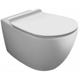 Simas Vignoni Rimless VI 18 Piekaramais Tualetes Pods Ar Horizontālo Izvadu(90°), Ar Vāku, Balts (VI18/F85/VI004)