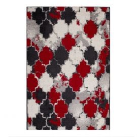 Paklājs Home4You Lotto-6 100x150cm, sarkans, melns, balts (87266) | Dizaina paklāji | prof.lv Viss Online