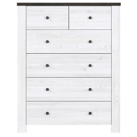 Black Red White Antwerp Chest of Drawers, 66x40x101cm, Black, White (M143-KOM1D1S/10/7-MSJ/SOL) | Commodes | prof.lv Viss Online