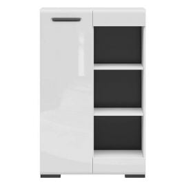Kumode Black Red White Assen, 80x37x127cm, Balta (S513-SFK1D/13/8-BI/BIP) | Kumodes | prof.lv Viss Online