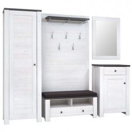 Antwerpen 1 Hallway Furniture Set, 40x201cm, White, Black (M143-ANTWERPEN1-MSJ/SOL) | Hallway furniture sets | prof.lv Viss Online