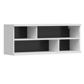 Черно-белая стенка Assen, 28x100x37 см (S513-SFW/4/10-BI/BIP) | Подвесные полки | prof.lv Viss Online