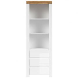Black Red White Holten Shelf, 42x68x203.5cm, White, Oak (S440-REG3S-BI/DWO/BIP) | Living room furniture | prof.lv Viss Online