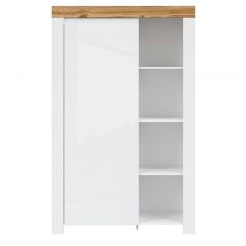 Black Red White Holten Shelf, 42x98.2x156.5cm, White, Oak (S440-REG1D/150-BI/DWO/BIP) | Living room furniture | prof.lv Viss Online