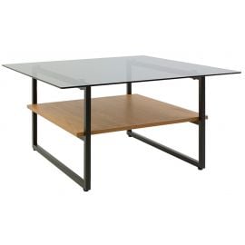 Кофейный столик Lerin Black Red White 80x80x42 см, коричневый/черный | Стеклянные столы | prof.lv Viss Online