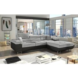 Stūra Dīvāns Izvelkams Eltap Armando Sawana/Soft 205x280x90cm Labais Stūris Pelēks/Melns (Armd_06) | Izvelkamie dīvāni | prof.lv Viss Online