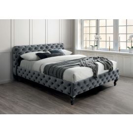 Signal Herrera Velvet Double Bed 160x200cm, Without Mattress, Grey | Signal | prof.lv Viss Online