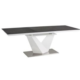 Стол Signal Alaras II раскладной 140x85 см, белый/черный | Стеклянные столы | prof.lv Viss Online