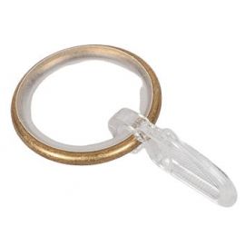 Dekorika Modern Curtain Rings with Hooks for Rods Ø16mm, 10pcs, Gold