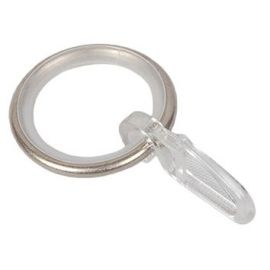 Decorative Modern Curtain Rings with Hooks Ø16mm, 10pcs, Silver