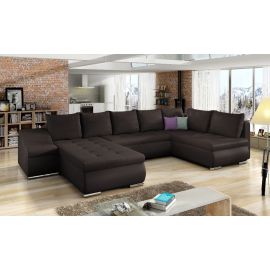 Izlaižams Dīvāns Eltap Giovanni Soft U Veida 200x340x88cm Kreisais Stūris Tumši Brūns (GI21) | Izvelkamie dīvāni | prof.lv Viss Online