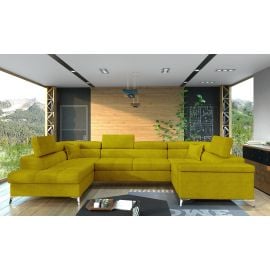 Eltap Thiago Omega Corner Pull-Out Sofa 43x208x88cm, Yellow (Th_24) | Corner couches | prof.lv Viss Online