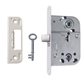 Valnes Door Lock with Escutcheon, White (VAL2014*0045W) | Door locks | prof.lv Viss Online