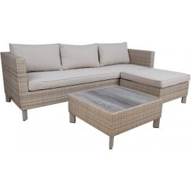 Home4You Gera Furniture Set, Table + Sofa + 1 Chair, Grey (77684) | Outdoor furniture sets | prof.lv Viss Online