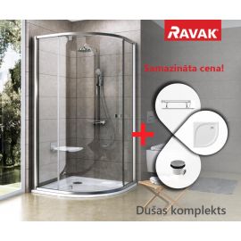Ravak SET 18 90x90cmH=195cm Shower Enclosure with Shelf (23SETP1) | Ravak | prof.lv Viss Online