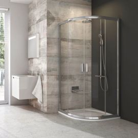 Ravak Blix 90x90cm H=190cm BLCP4-90 Quarter-circle Shower Enclosure Transparent Satin (3B270U00Z1) | Ravak | prof.lv Viss Online