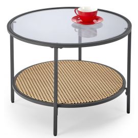 Halmar Dakota Coffee Table 60x60x45cm, Transparent/Black | Coffee tables | prof.lv Viss Online