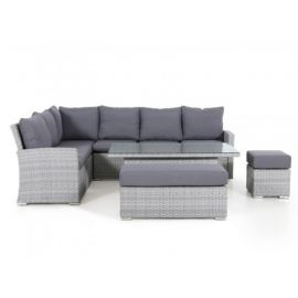 Комплект мебели Home4You Ascot, стол + диван + 2 кресла, серый (25225) | Комплекты садовой мебели | prof.lv Viss Online