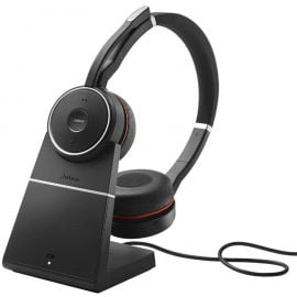 Jabra Evolve 75 Link 370 UC Wireless Headset With Stand Black/Silver/Red (7599-838-199) | Jabra | prof.lv Viss Online