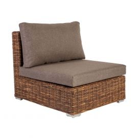 Home4You Garden Module Sofa CROCO with Cushions, Middle Part, 77x93xH73cm, Wood Frame / Rattan Palm Weave, Brown (295401) | Garden sofas | prof.lv Viss Online