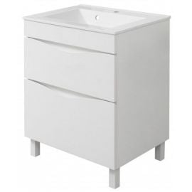 Sanservis Smile 60 bathroom sink with cabinet Como 60, White (48784) | Bathroom furniture | prof.lv Viss Online