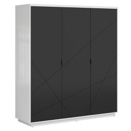 Черно-красно-белый шкаф Forn 180x56.5x200.5 см, белый/черный | Шкафы для одежды | prof.lv Viss Online