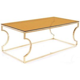 Kenzo Glass Coffee Table, 120x60x40cm, Gold (KENZOACTZL) | Coffee tables | prof.lv Viss Online