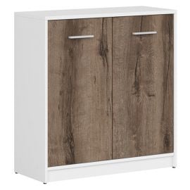 Nepo Plus Chest of Drawers 80x34x84cm, White/Dark Oak | Living room furniture | prof.lv Viss Online