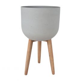 Home4You Flower Pot with Legs Somstone D40xH73.5cm, Grey (72428) | Flower pots | prof.lv Viss Online