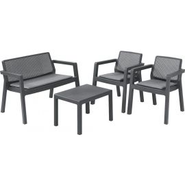 Садовый комплект мебели Keter Эмили: стол + диван + 2 кресла, серый (17209816) | Комплекты садовой мебели | prof.lv Viss Online