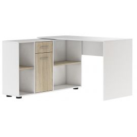 Adrk Eliseo Writing Desk, 121.4x120x75.3cm White, Oak Color Doors | Desks | prof.lv Viss Online