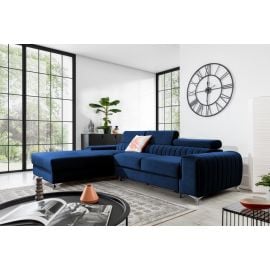 Eltap Grayson Velvet Corner Pull-Out Sofa 205x278x92cm, Blue (CO-GRA-LT-40VE) | Corner couches | prof.lv Viss Online