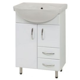 Sanservis SL-56 bathroom sink with cabinet Solas 56, White (487210) | Bathroom furniture | prof.lv Viss Online