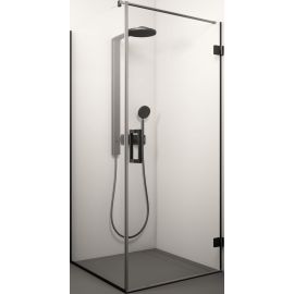 Monika Black Glass Service 90x90cm H=200cm Square Shower Enclosure Transparent Black (90x90MON_B) | Shower cabines | prof.lv Viss Online