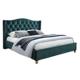 Гобеленовая кровать Signal Aspen 180x200 см, без матраса, зеленая | Двуспальные кровати | prof.lv Viss Online