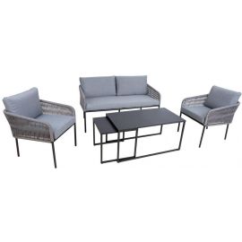Комплект мебели Home4You Levine серый/черный (23521) | Комплекты садовой мебели | prof.lv Viss Online