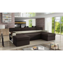 Eltap Markos Jasmine/Soft Corner Pull-Out Sofa 57x314x86cm, Brown (M10) | Living room furniture | prof.lv Viss Online