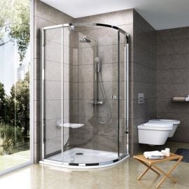 Ravak Pivot 80x80cm, H=190cm PSKK3-80 Round Shower Enclosure Transparent Satin (37644U00Z1) | Ravak | prof.lv Viss Online