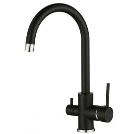 Aquasanita Aquaduo 601 Kitchen Sink Water Mixer Black (21757) | Aquasanita | prof.lv Viss Online