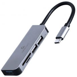 Gembird UHB-CM-CRU3P1U2P2-01 External Memory Card Reader USB-A, Silver/Black | Memory card readers | prof.lv Viss Online