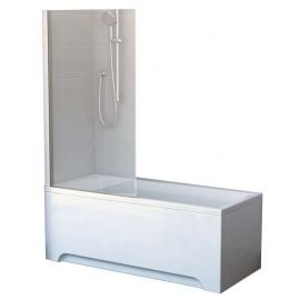 Ravak CVS1-80 L Corner Bath Screen 150x80cm Transparent White (7QL40100Z1) | Bath screens | prof.lv Viss Online