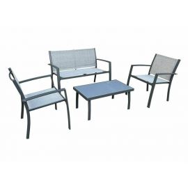 Dārza Mēbeļu Komplekts Home4you Cypress, Galds + dīvāns + 2 krēsli, Pelēks (19401) | Outdoor furniture sets | prof.lv Viss Online