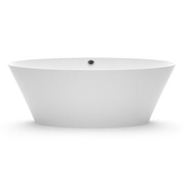 Vanna Vispool Beira 2 Akmens masa 185.5x78.3cm Ar pārplūdi Balta (AU74P) | Stone mass baths | prof.lv Viss Online