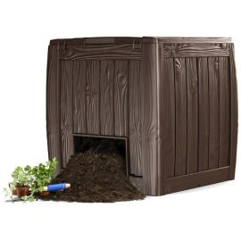 Keter Plastic Compost Bin Deco Composter With Base 340L, Brown (29196661521) | Compost boxes | prof.lv Viss Online